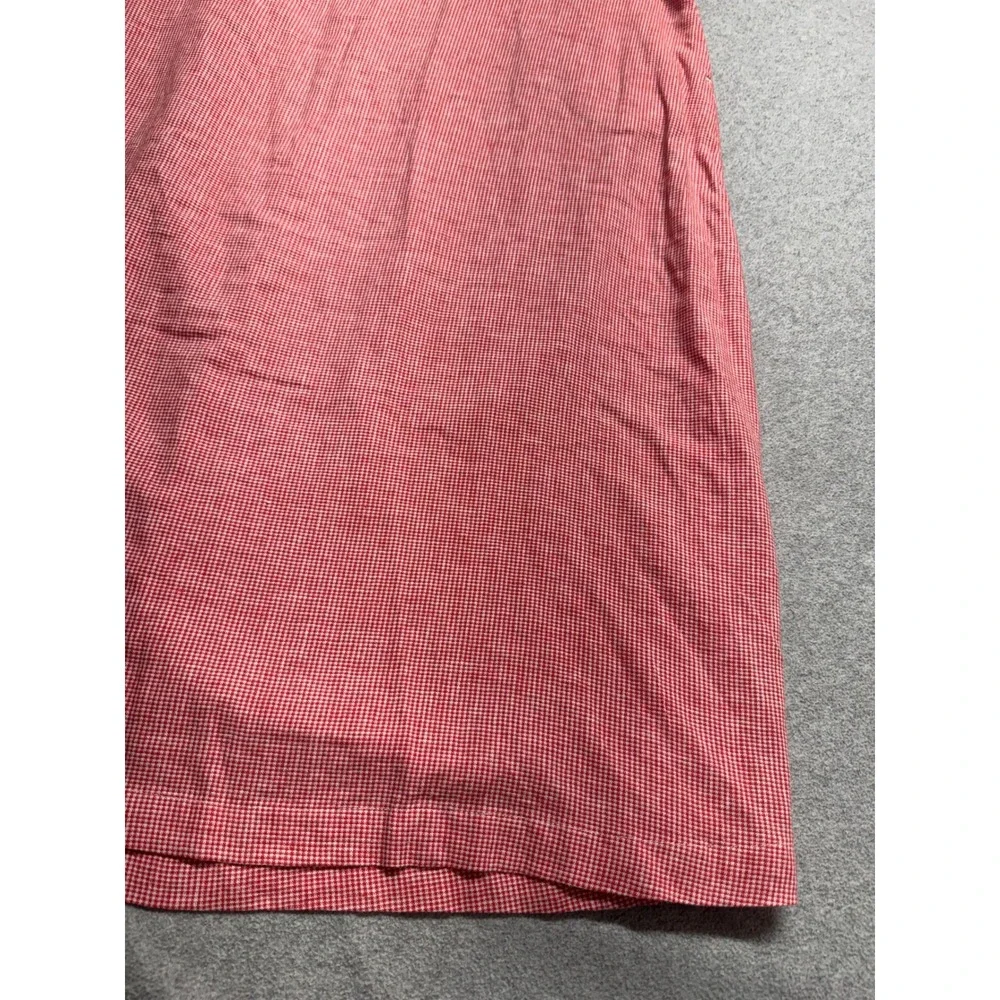 Croft & Barrow Women's XXL Red White Gingham Linen Blend A-Line Midi Skirt Flowy